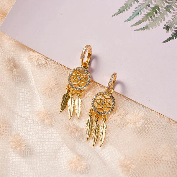 Dreamcatcher Golden Earrings