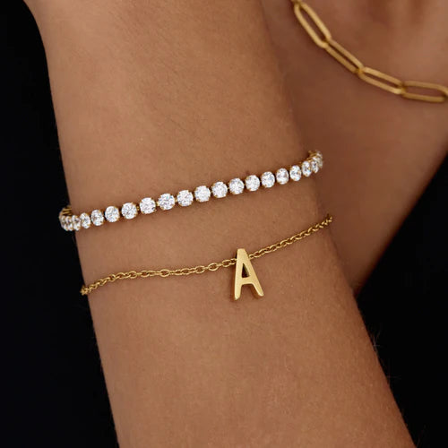 Dainty Initial Charm Bracelet