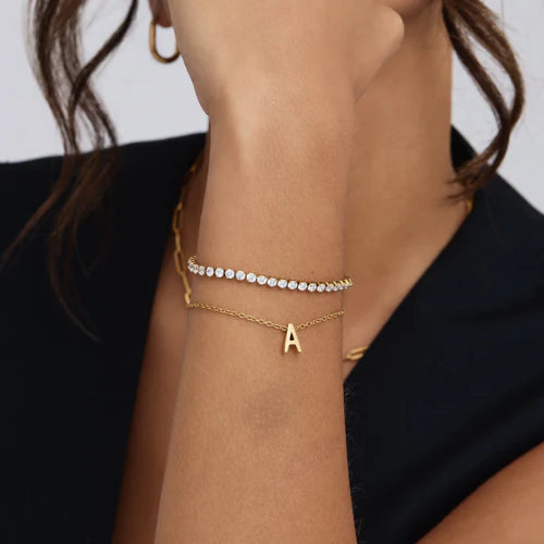 Dainty Initial Charm Bracelet