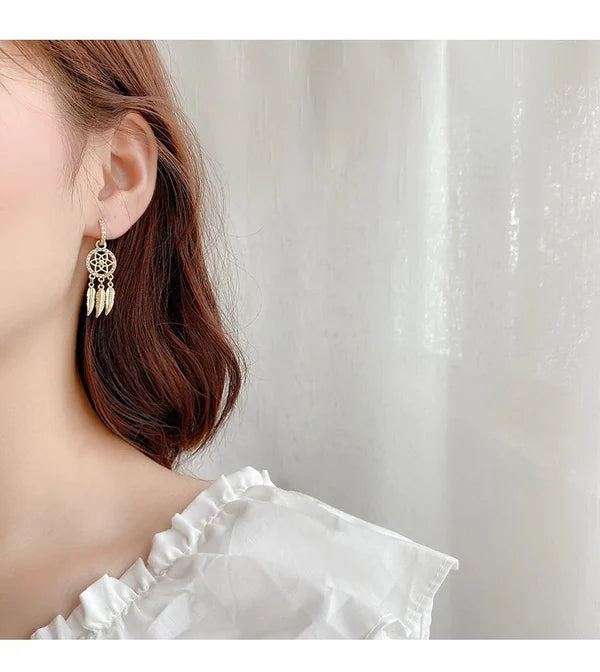 Dreamcatcher Golden Earrings