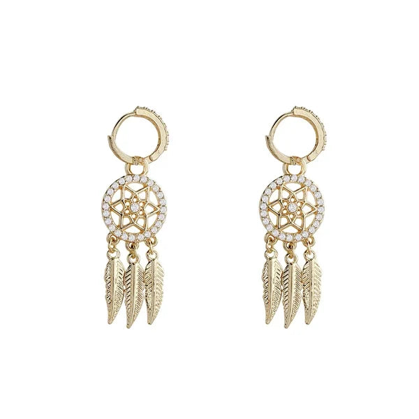 Dreamcatcher Golden Earrings