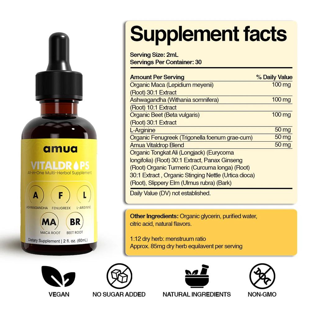 Amua Vitaldrops™ Herbal Curves Support Liquid Drops