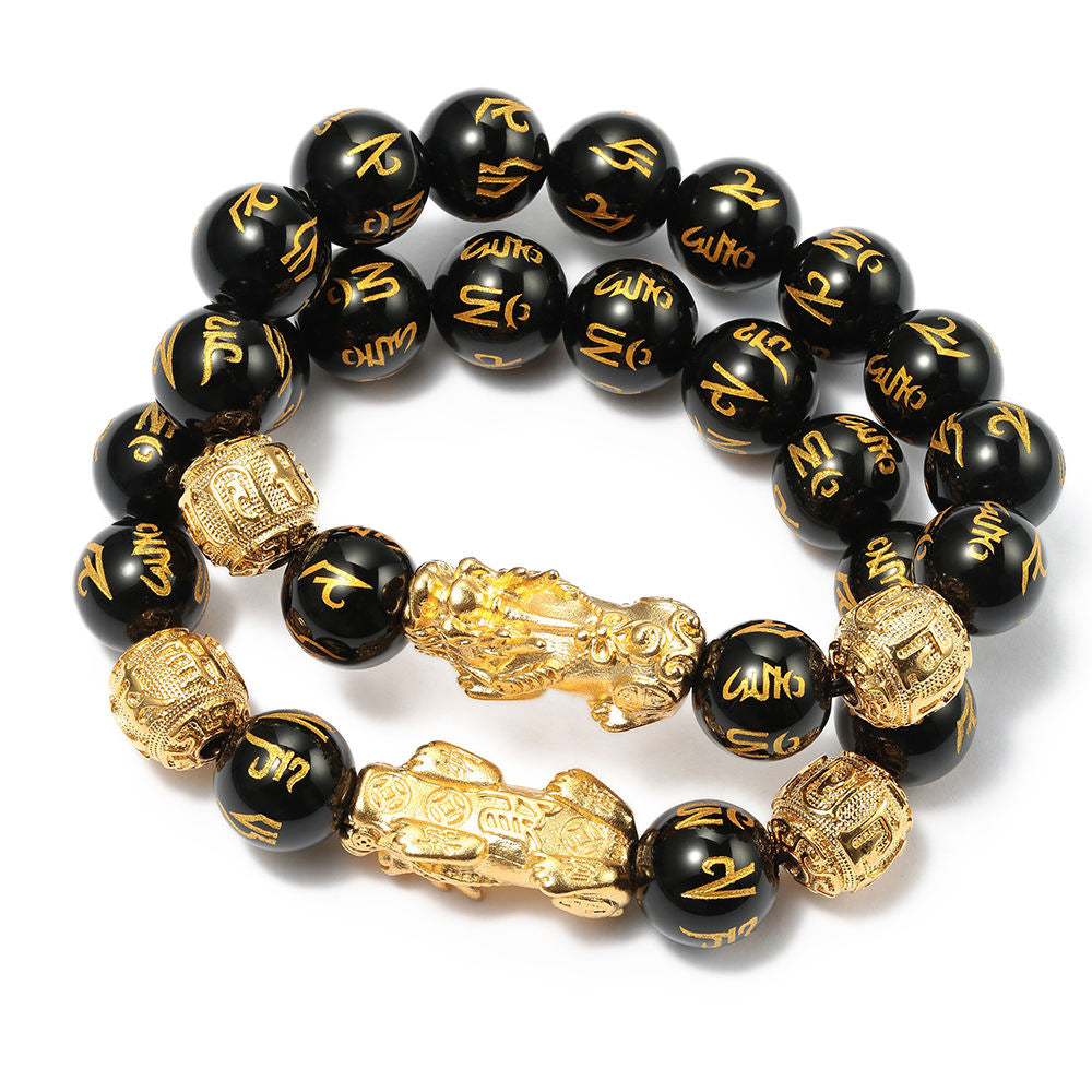 Feng Shui Pixiu Black Obsidian Wealth Bracelet Original