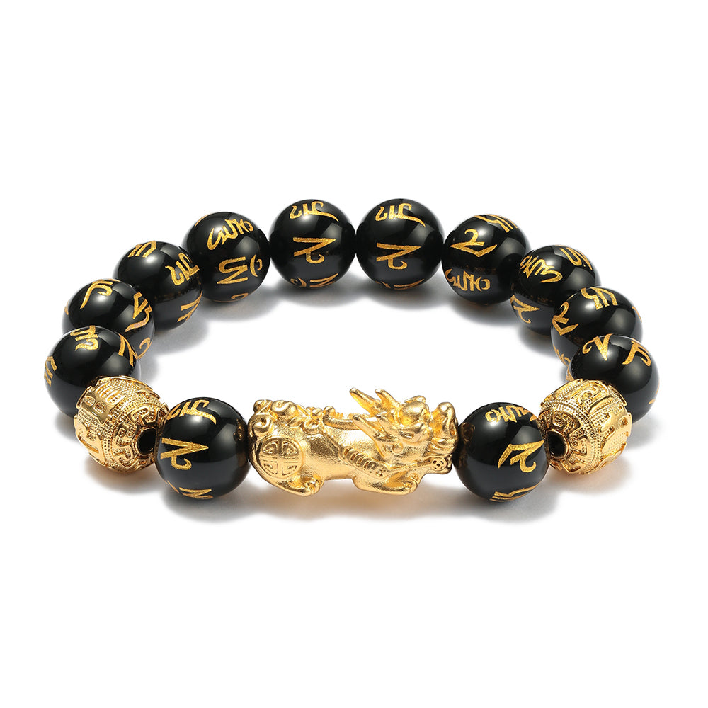 Feng Shui Pixiu Black Obsidian Wealth Bracelet Original