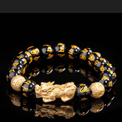 Feng Shui Pixiu Black Obsidian Wealth Bracelet Original