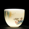 White Porcelain Teacup with Landscape Painting