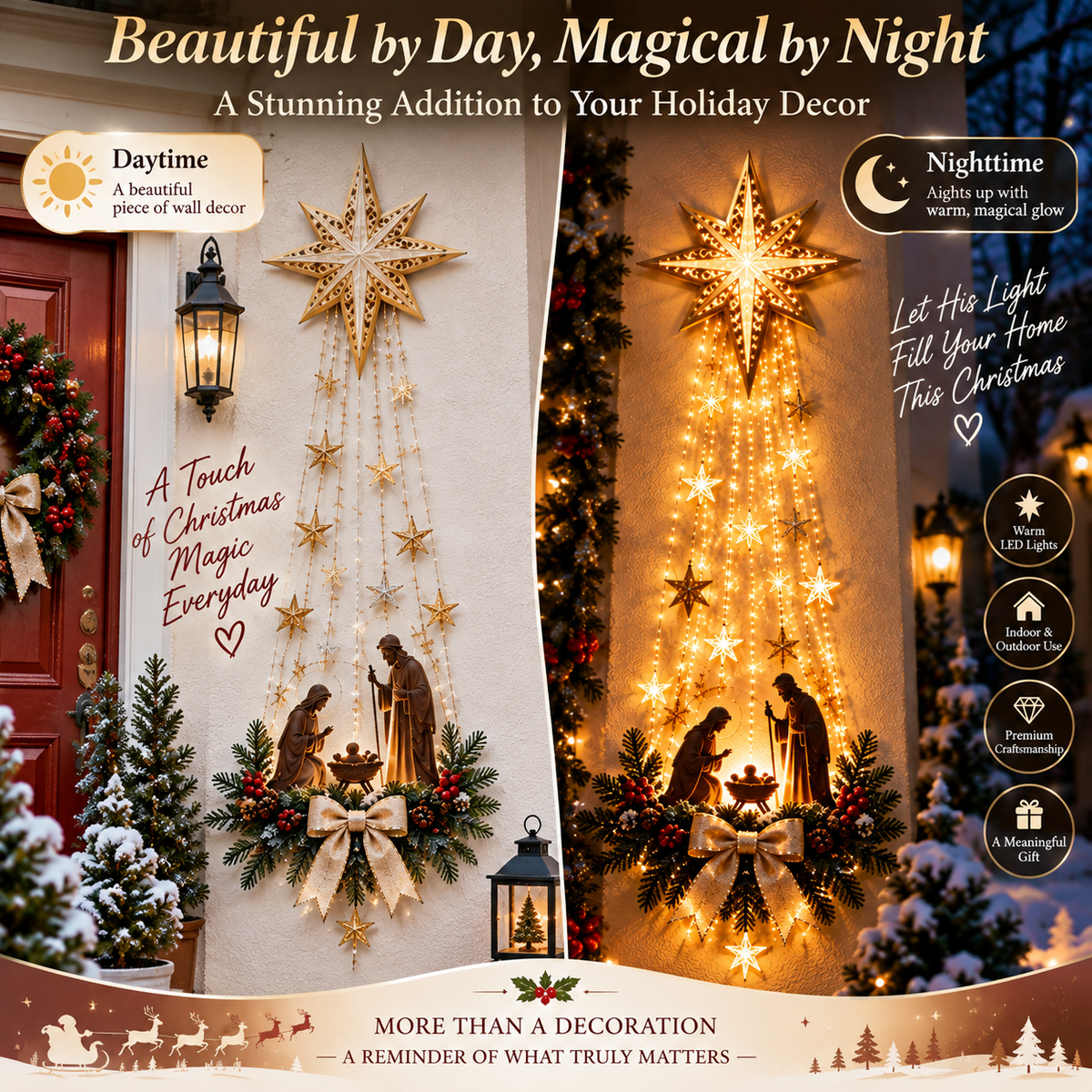 Bethlehem Star Nativity Wall Light