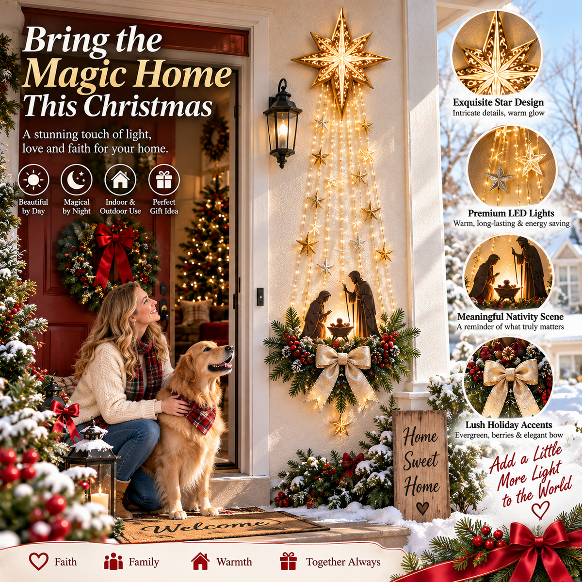 Bethlehem Star Nativity Wall Light