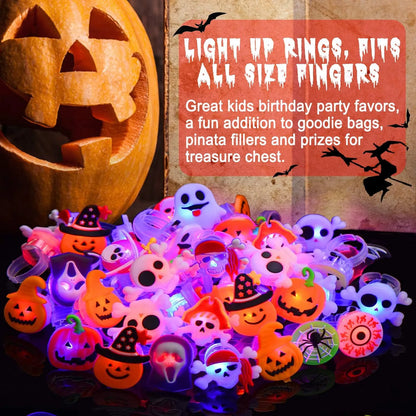 50pcs Halloween Glow Rings