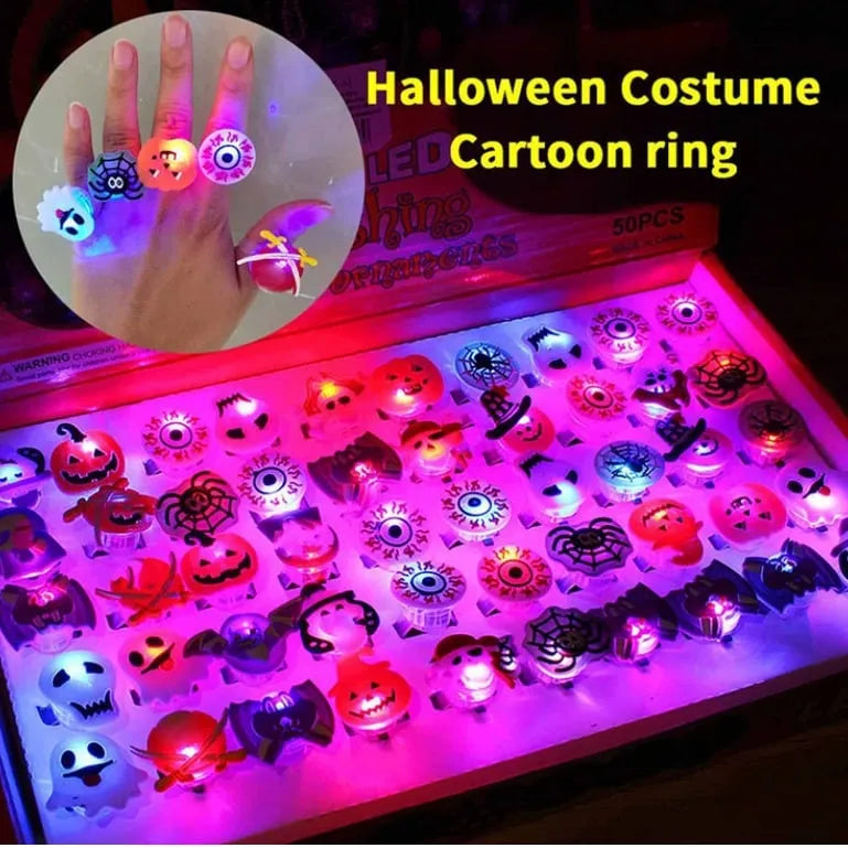 50pcs Halloween Glow Rings