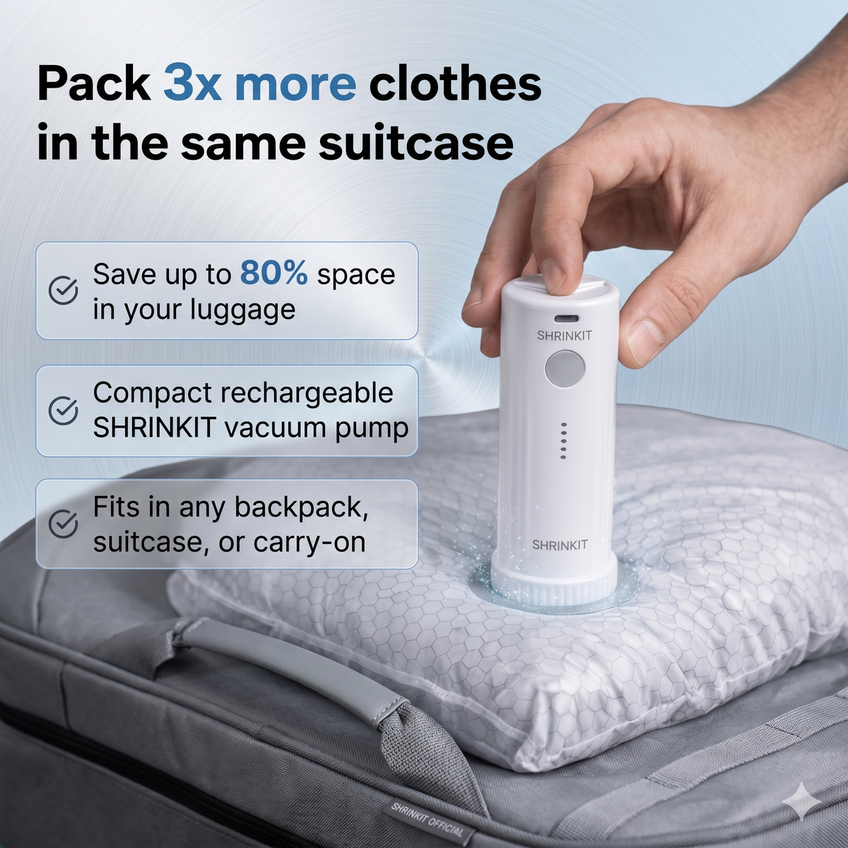 Shrinkit™ Travel Set | Pack more outfits without the extra suitcase
