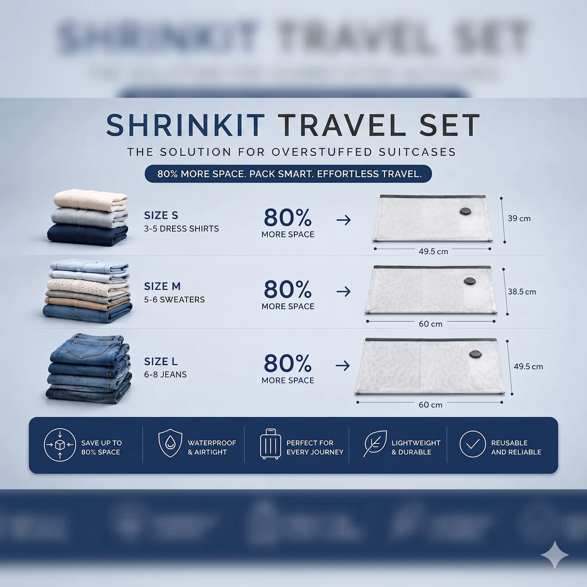 Shrinkit™ Travel Set | Pack more outfits without the extra suitcase