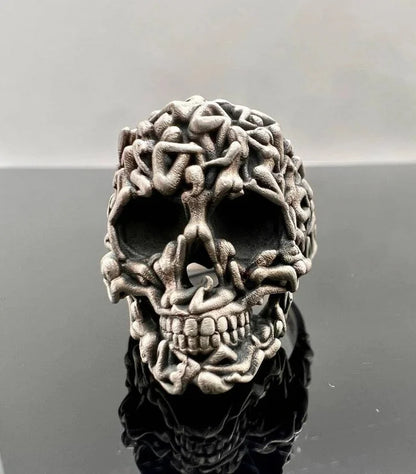 Sterling Silver Skull Ring - Gothic Death Skull Ring