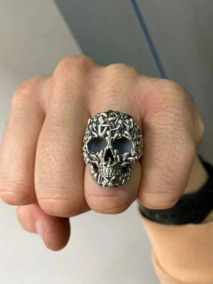 Sterling Silver Skull Ring - Gothic Death Skull Ring