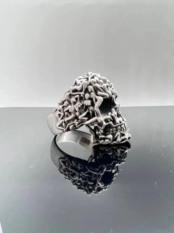 Sterling Silver Skull Ring - Gothic Death Skull Ring